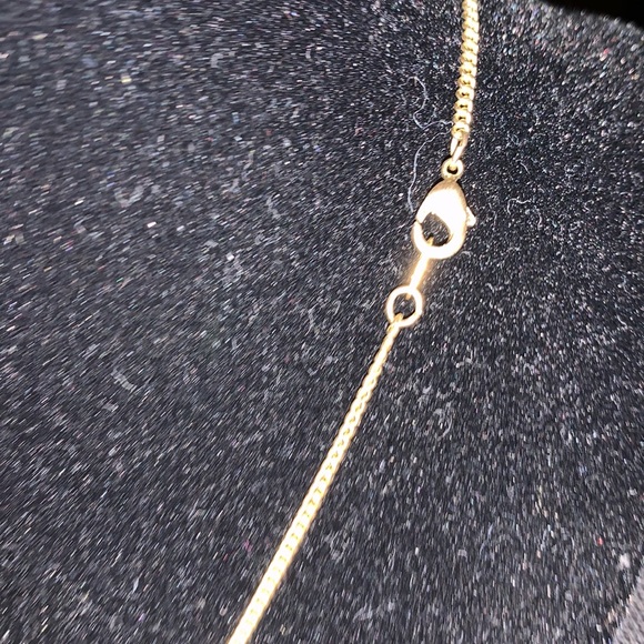 925 Silver gold plated Thin Cuban With Cross - Picture 3 of 5